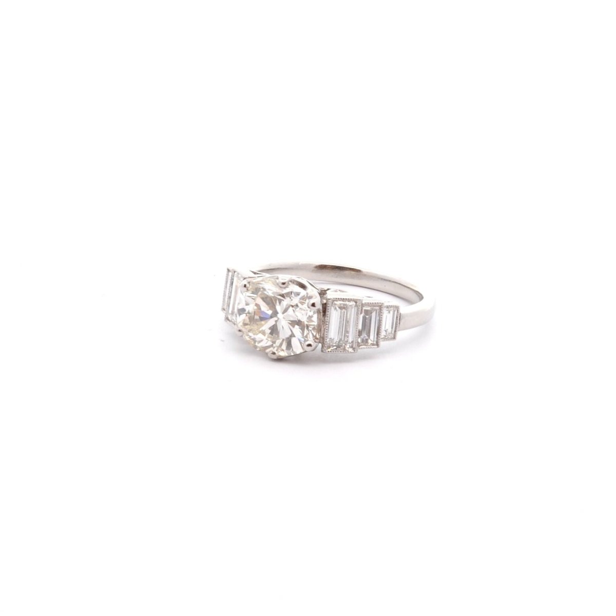 Bague de fiançailles en platine et diamants - Castafiore