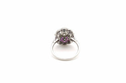 Bague de style Art Déco rubis et diamants en platine - Castafiore