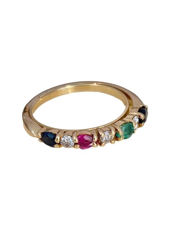 Bague Demi - alliance Américaine, en or jaune 18k - Castafiore