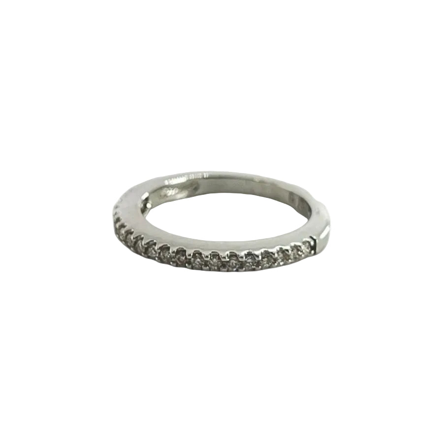 Bague demi - alliance en or blanc et diamants - Castafiore