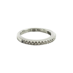 Bague demi - alliance en or blanc et diamants - Castafiore