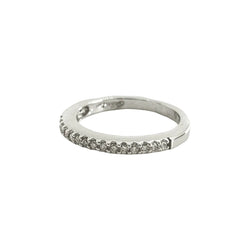 Bague demi - alliance en or blanc et diamants - Castafiore