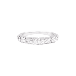 Bague Demi - Alliance en or blanc et diamants - Castafiore
