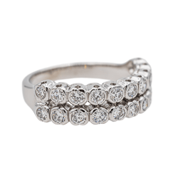 Bague Demi - Alliance en or blanc, platine et diamants - Castafiore