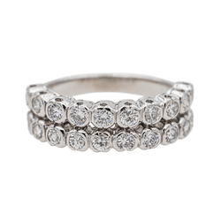 Bague Demi - Alliance en or blanc, platine et diamants - Castafiore