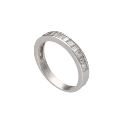 Bague Demi - alliance en or gris et diamants - Castafiore