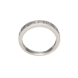 Bague Demi - alliance en or gris et diamants - Castafiore