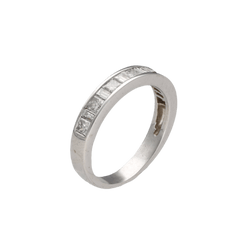 Bague Demi - alliance en or gris et diamants - Castafiore