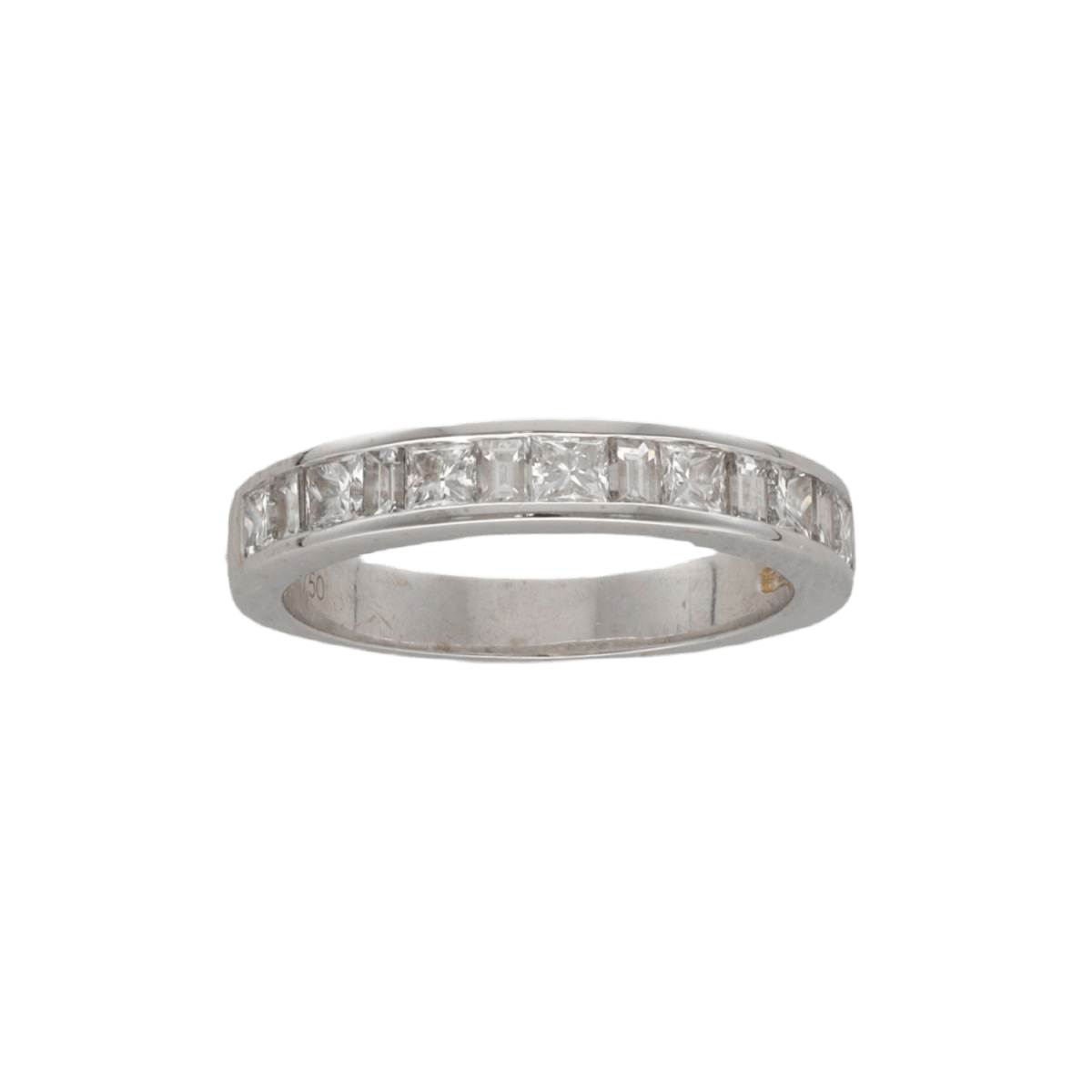 Bague Demi - alliance en or gris et diamants - Castafiore