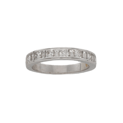 Bague Demi - alliance en or gris et diamants - Castafiore