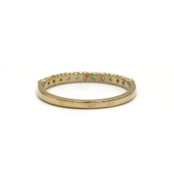 Bague Demi - Alliance en or jaune, émeraudes et diamants - Castafiore