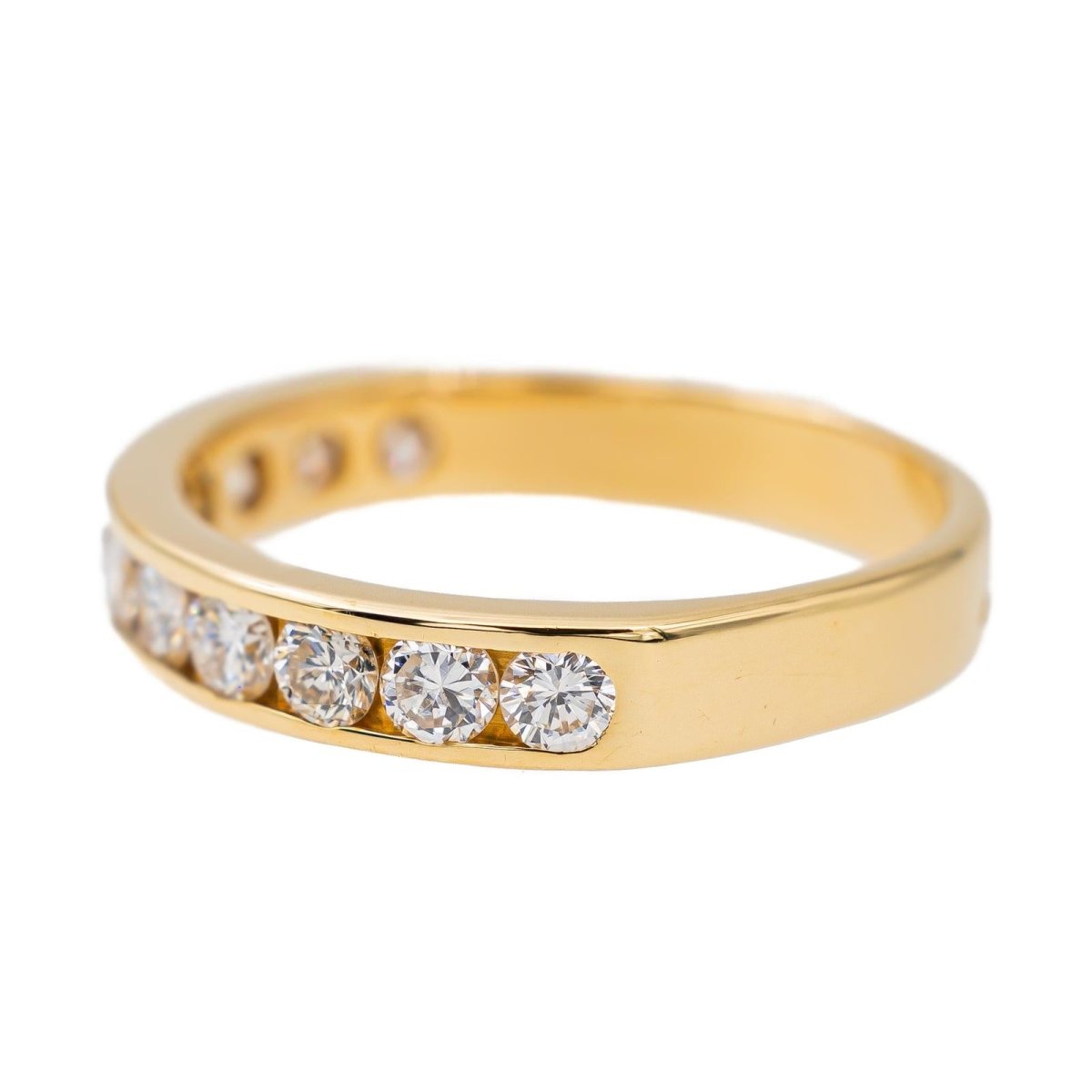 Bague Demi alliance en Or jaune et Diamant - Castafiore