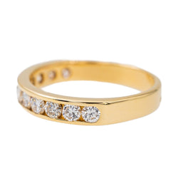 Bague Demi alliance en Or jaune et Diamant - Castafiore