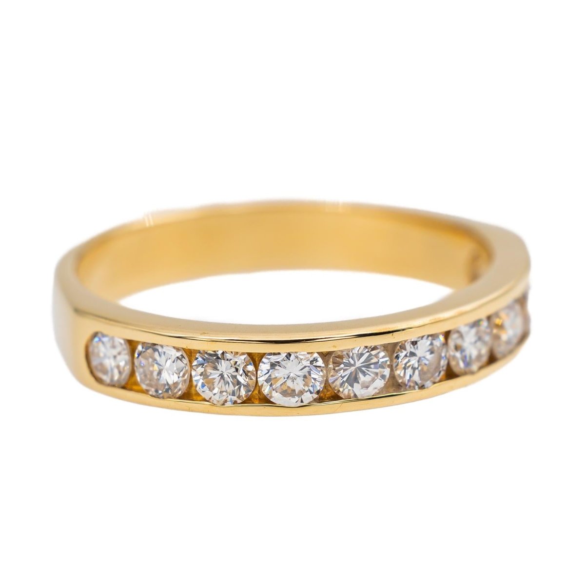 Bague Demi alliance en Or jaune et Diamant - Castafiore