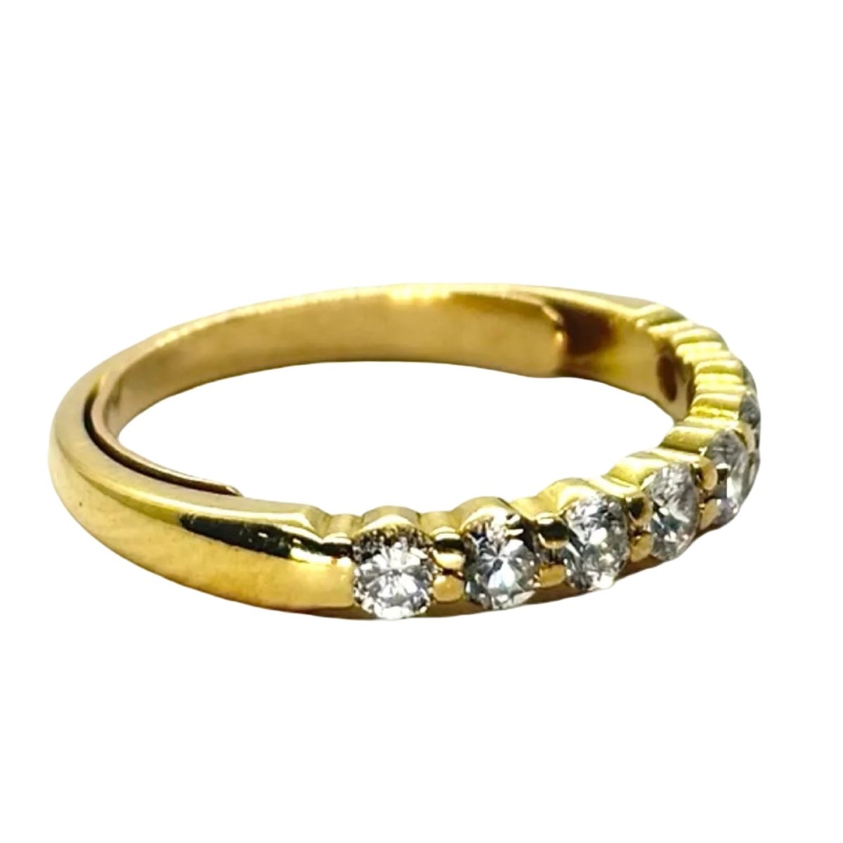 Bague Demi - alliance en or jaune et diamant - Castafiore