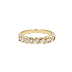 Bague Demi - Alliance en or jaune et diamants - Castafiore