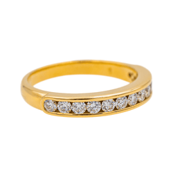 Bague Demi - Alliance en or jaune et diamants - Castafiore