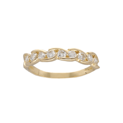 Bague Demi - alliance en or jaune et diamants - Castafiore