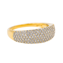 Bague Demi - Alliance en or jaune et diamants - Castafiore