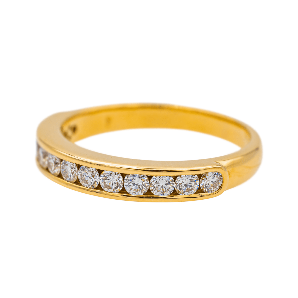 Bague Demi - Alliance en or jaune et diamants - Castafiore