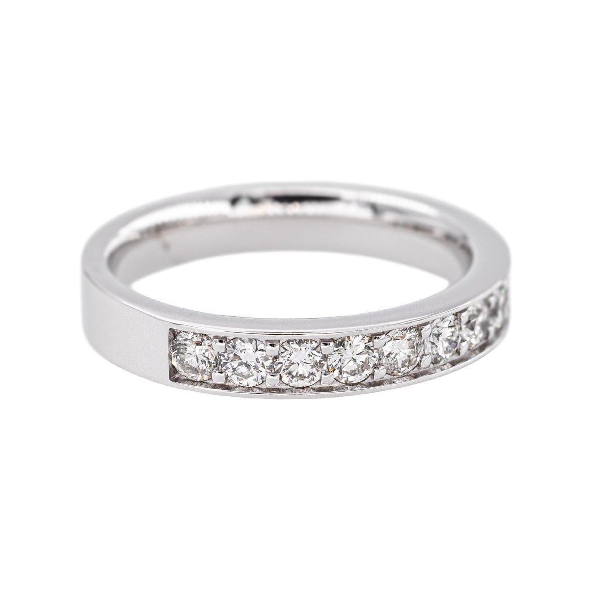 Bague Demi-alliance Or blanc Diamant - Castafiore