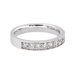 Bague Demi-alliance Or blanc Diamant - Castafiore