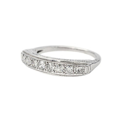 Bague Demi-alliance Or blanc Diamant - Castafiore