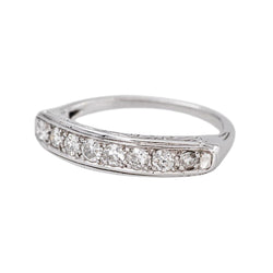 Bague Demi-alliance Or blanc Diamant - Castafiore