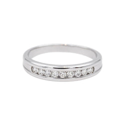 Bague Demi - alliance Or blanc Diamant - Castafiore