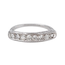 Bague Demi-alliance Or blanc Diamant - Castafiore