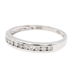 Bague Demi alliance Or blanc Diamant - Castafiore