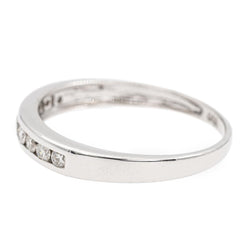 Bague Demi alliance Or blanc Diamant - Castafiore