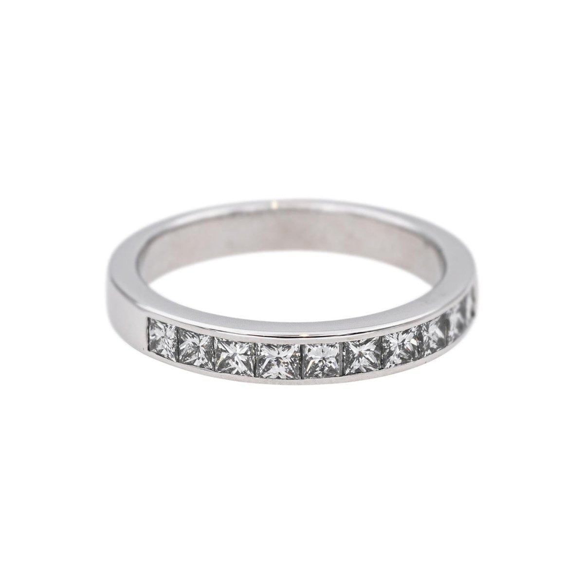 Bague Demi - alliance Or blanc Diamant - Castafiore