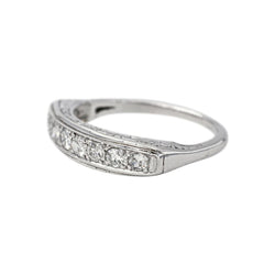 Bague Demi-alliance Or blanc Diamant - Castafiore