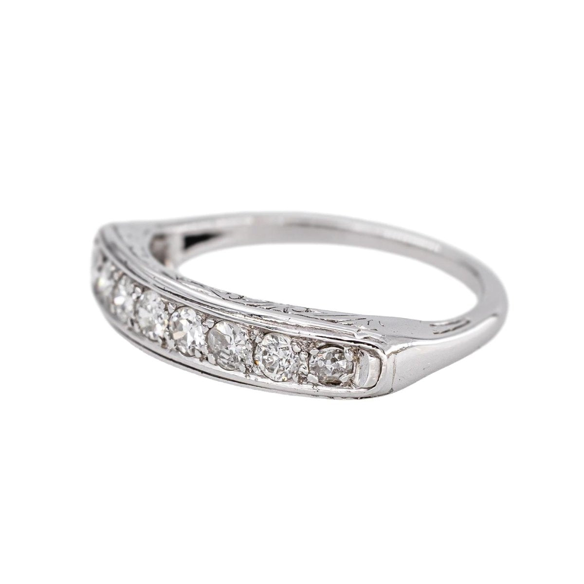 Bague Demi-alliance Or blanc Diamant - Castafiore