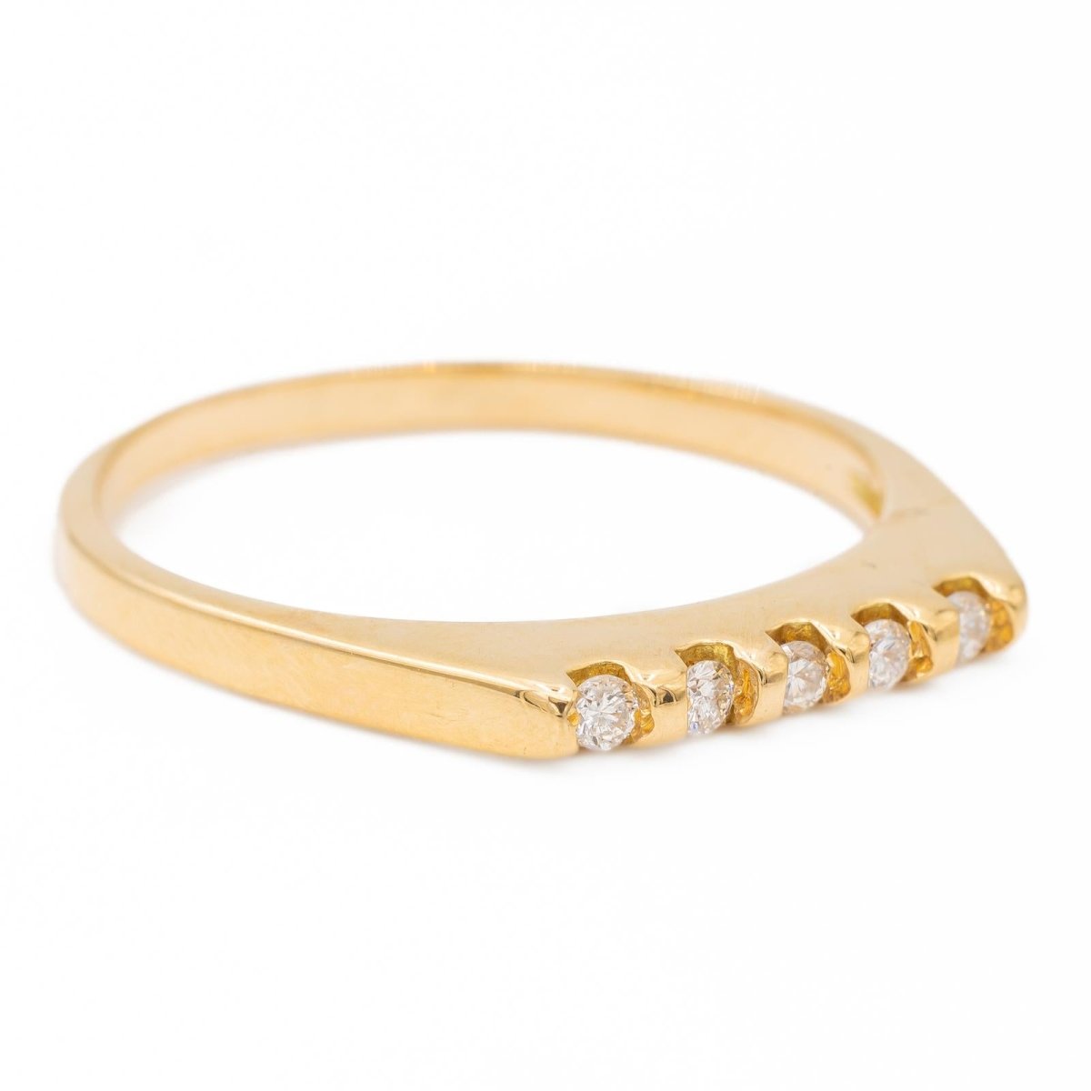 Bague Demi alliance Or jaune Diamant - Castafiore