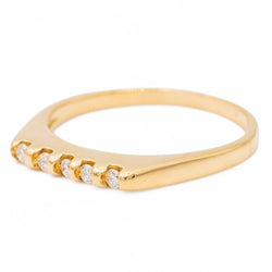 Bague Demi alliance Or jaune Diamant - Castafiore