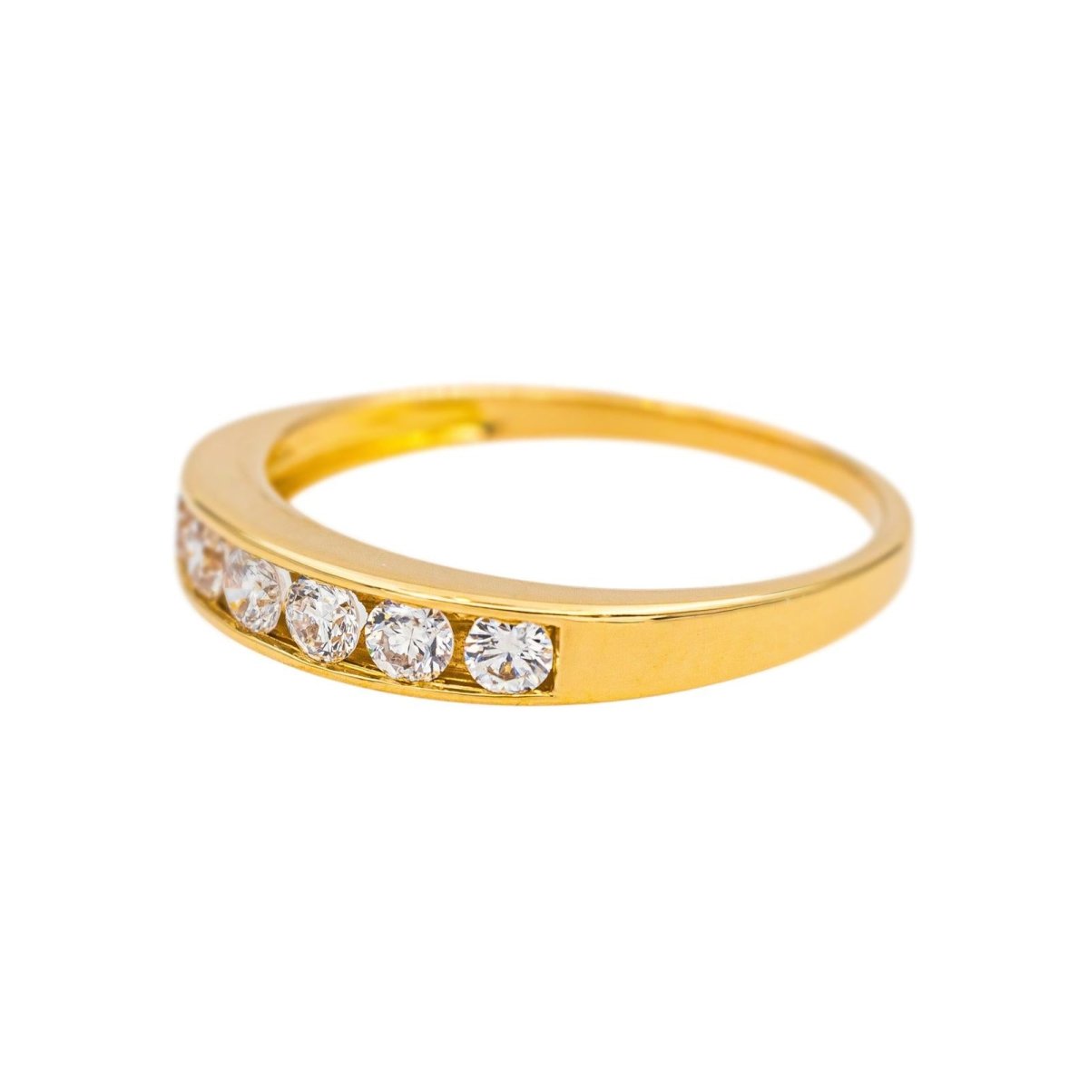 Bague Demi-alliance Or jaune Diamant - Castafiore