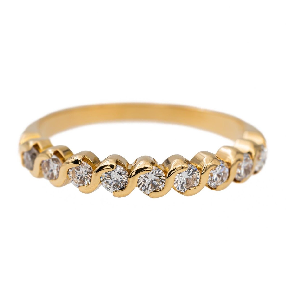Bague Demi alliance Or jaune Diamant - Castafiore
