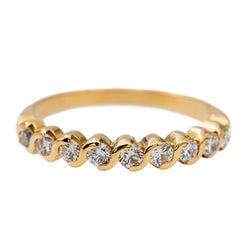 Bague Demi alliance Or jaune Diamant - Castafiore