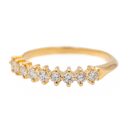 Bague Demi alliance Or jaune Diamant - Castafiore
