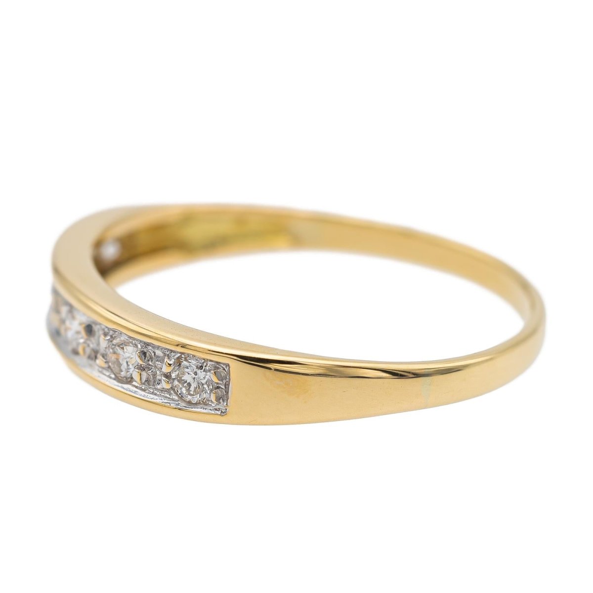 Bague Demi alliance Or jaune Diamant - Castafiore