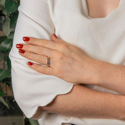 Bague Demi-alliance Or jaune Diamant - Castafiore