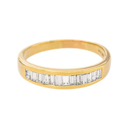 Bague Demi-alliance Or jaune Diamant - Castafiore