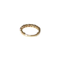Bague Demi Alliance Rubis et Diamants sur Or jaune - Castafiore