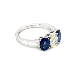 Bague d'été en or avec diamant et saphir - Castafiore