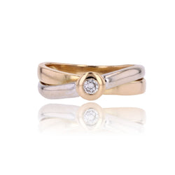Bague deux ors diamant - Castafiore