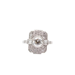 Bague diamant 1,19 cts J/SI1 en platine - Castafiore