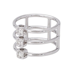 Bague DINH VAN "Les 3 Cubes" en or blanc et diamants - Castafiore