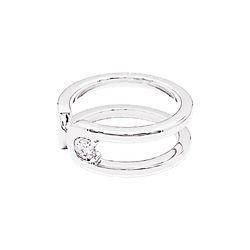 Bague DINH VAN "Maillon" en or blanc et diamant - Castafiore
